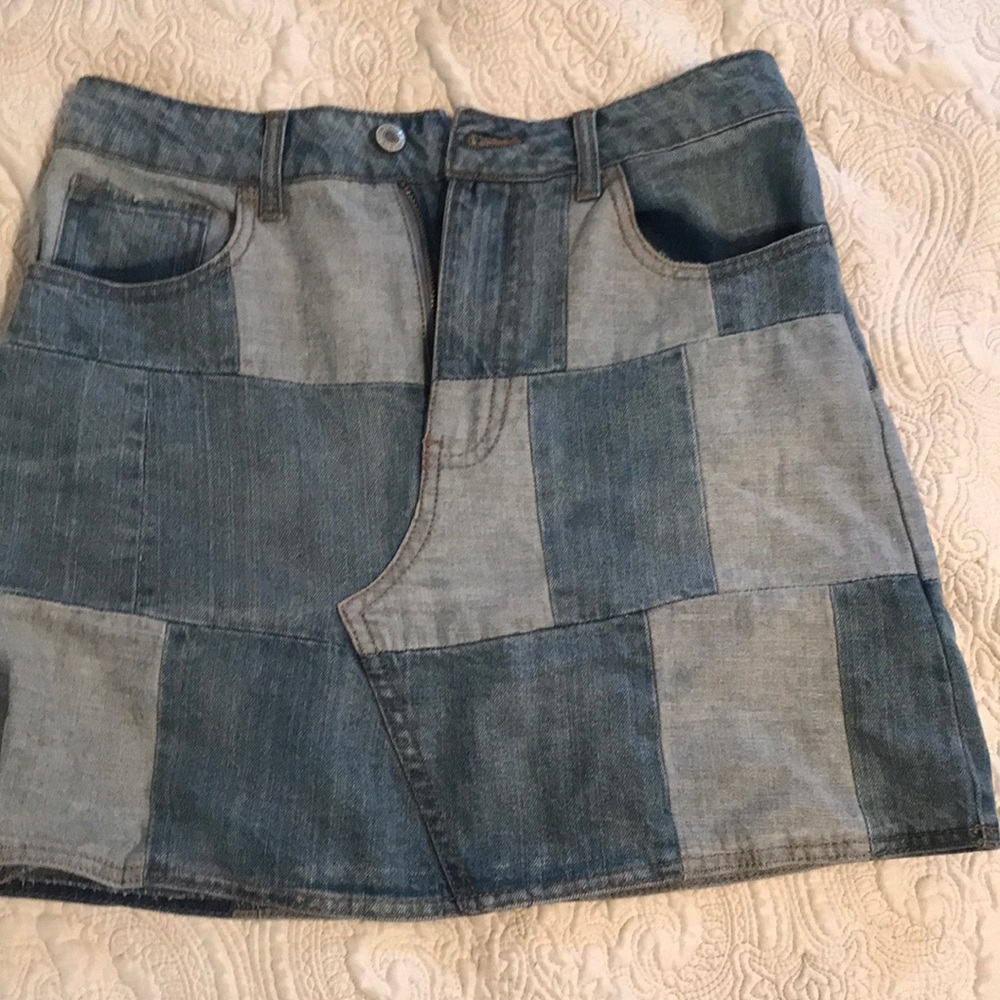 forever 21 patchwork skirt